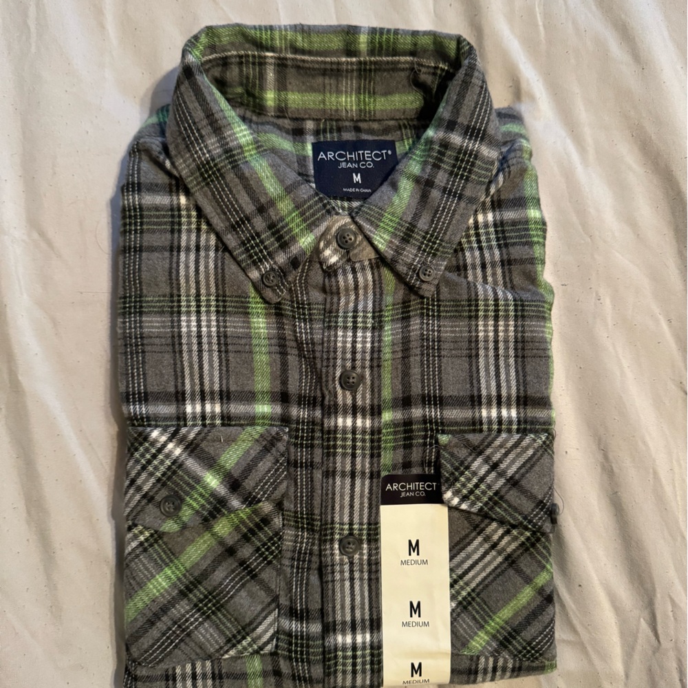 Architect flannel, green/grey/white